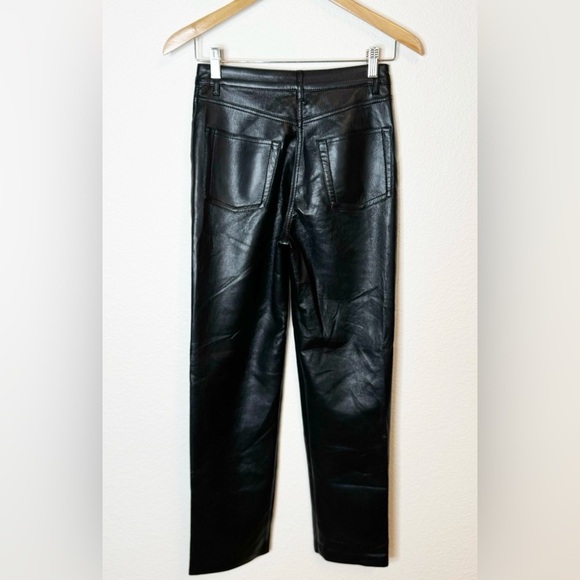 Aritzia Wilfred Black Faux Leather The Melina Pants Size 2 US - Picture 6 of 7